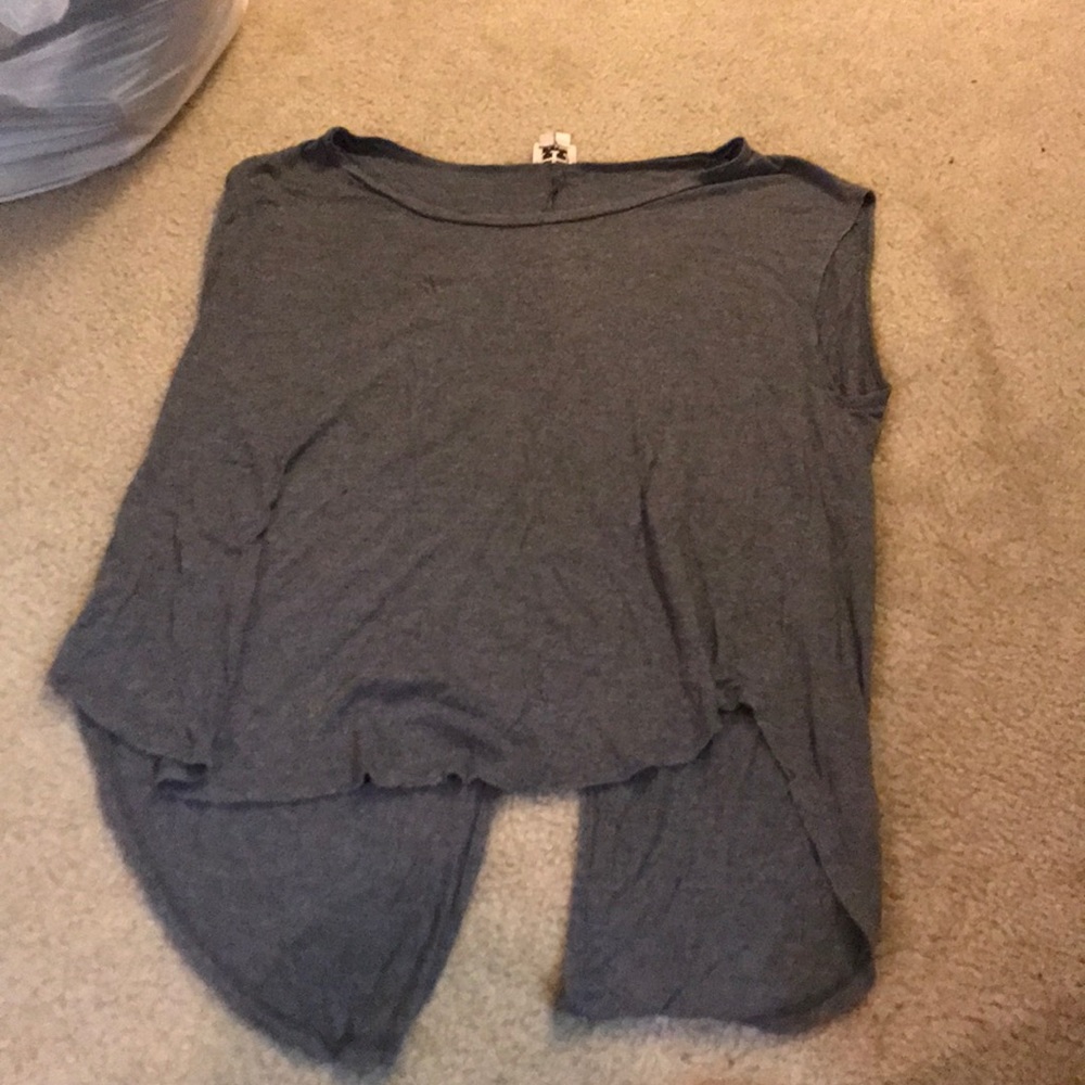 Plain Grey Slit Tail shirt
